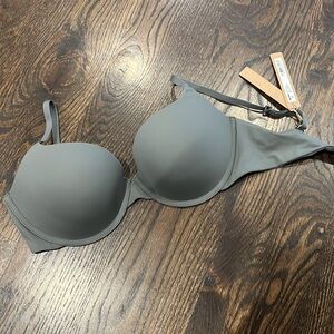 NWT Skims Fits Everybody Push Up Demi Bra in Gunmetal 34D